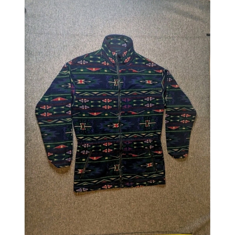 Vintage Timberline‎ Aztec Fleece Sweatshirt Full Zip Vail Mens Large Jacket USA